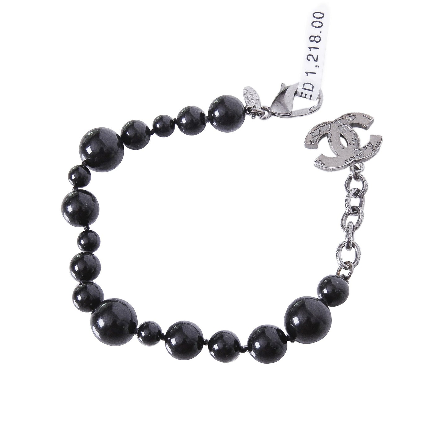 Chanel Black CC Pearl Bracelet