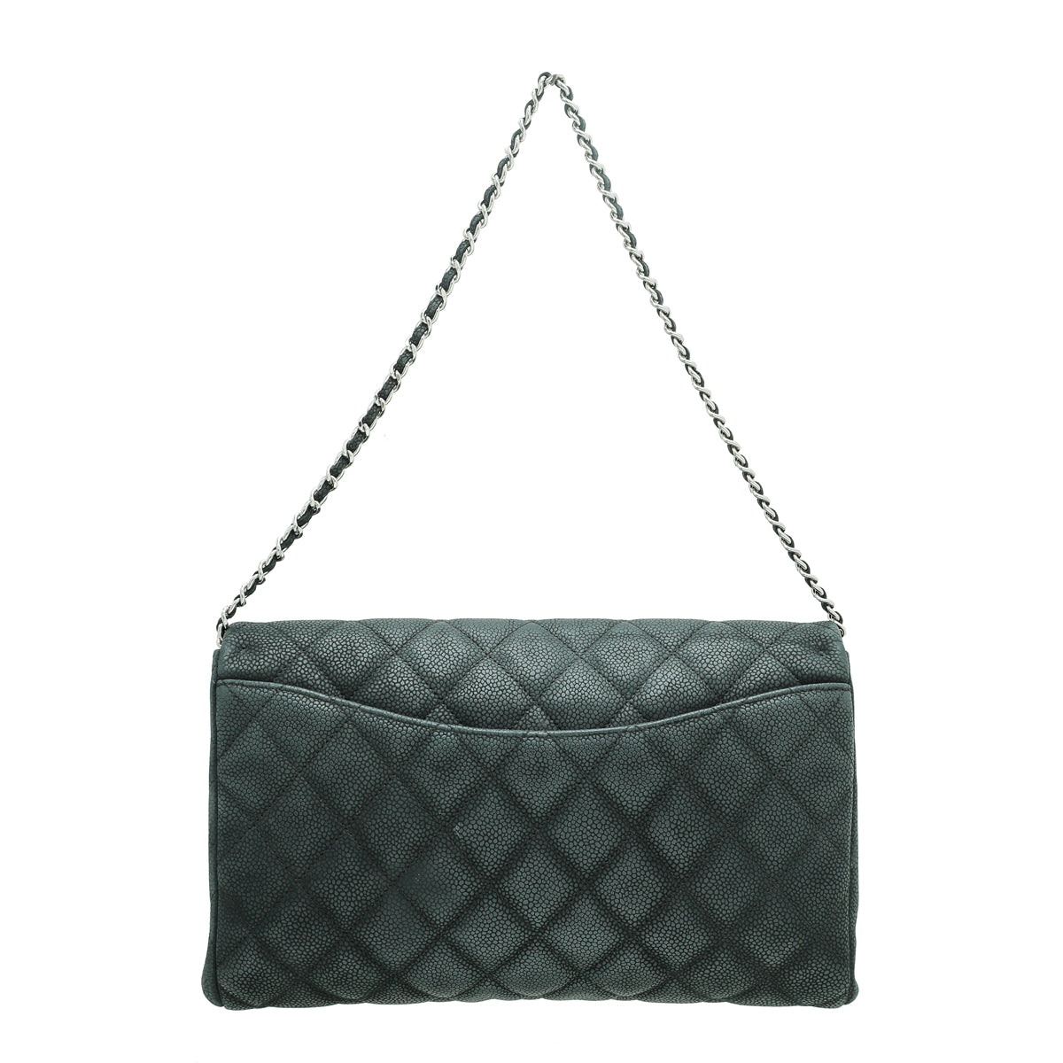 Chanel Black CC Nubuck Clutch On Chain