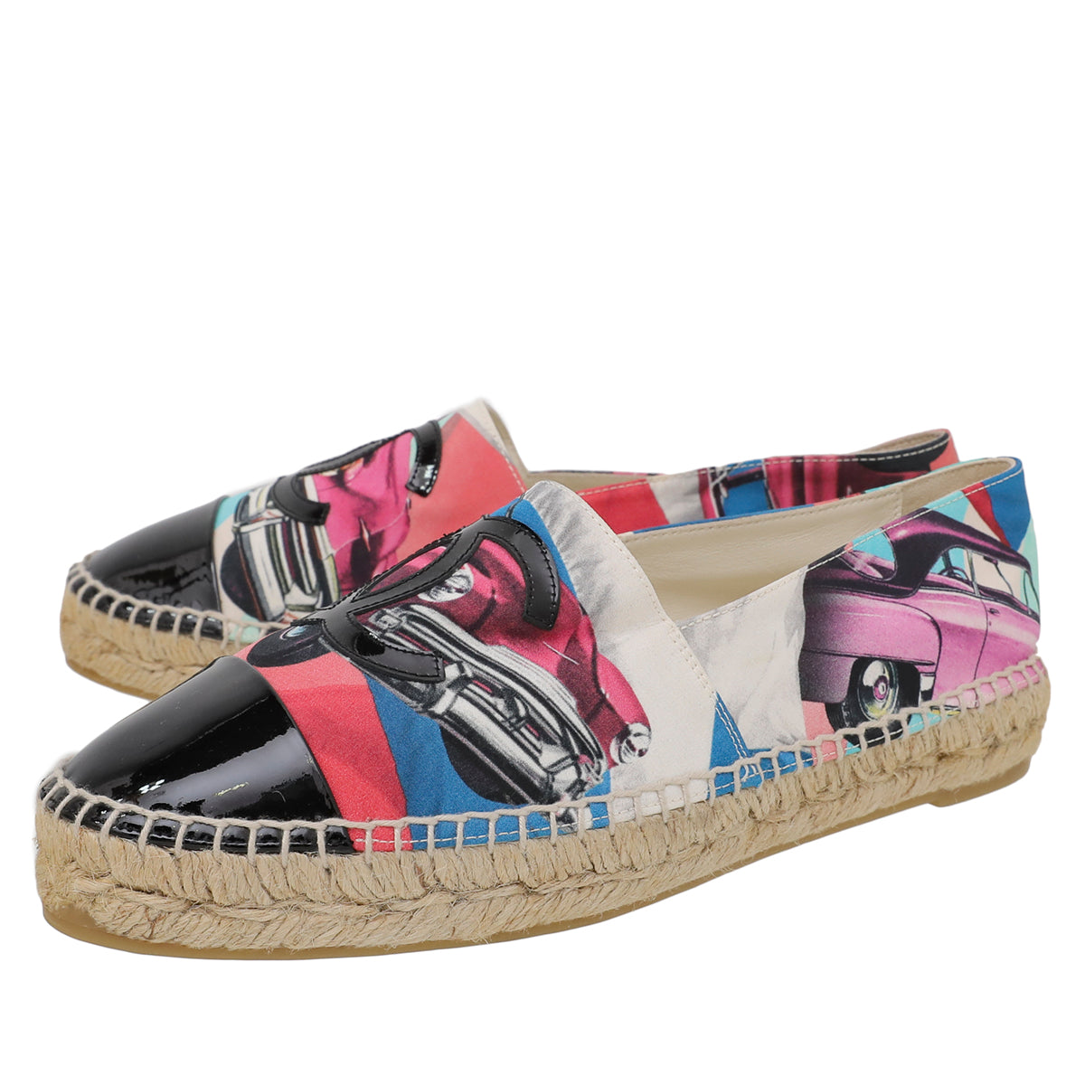 Chanel Multicolor CC Cuba Print Espadrille 39