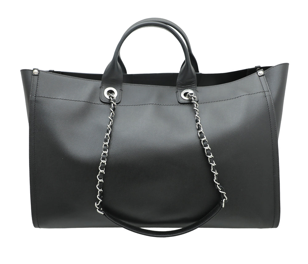 Chanel Black CC Deauville Studded Bag