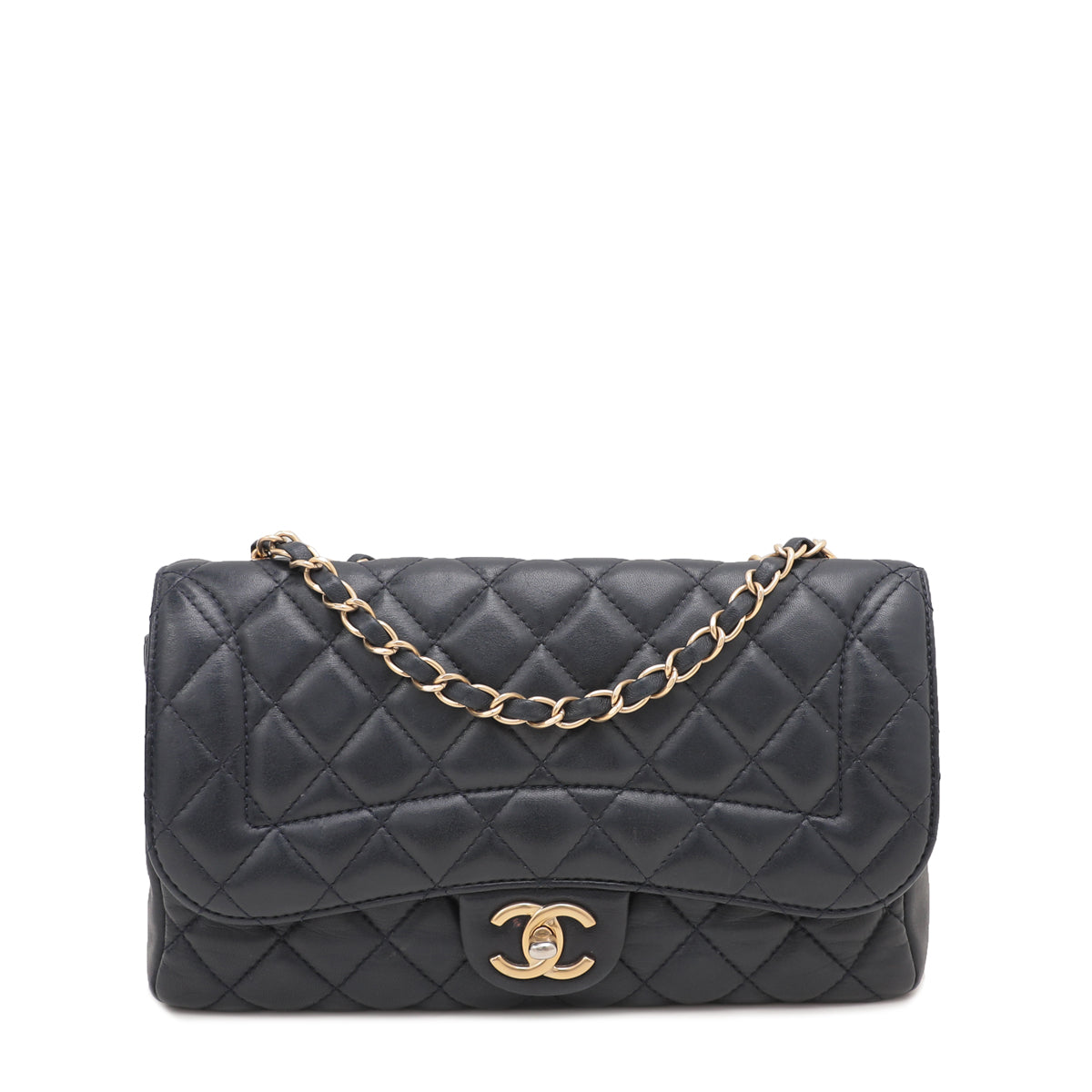 Chanel Navy Blue CC Bordered Flap Shoulder Bag