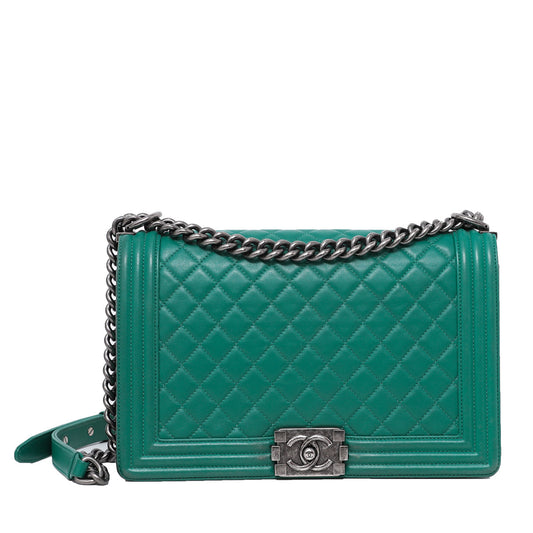 Chanel Green Boy New Medium