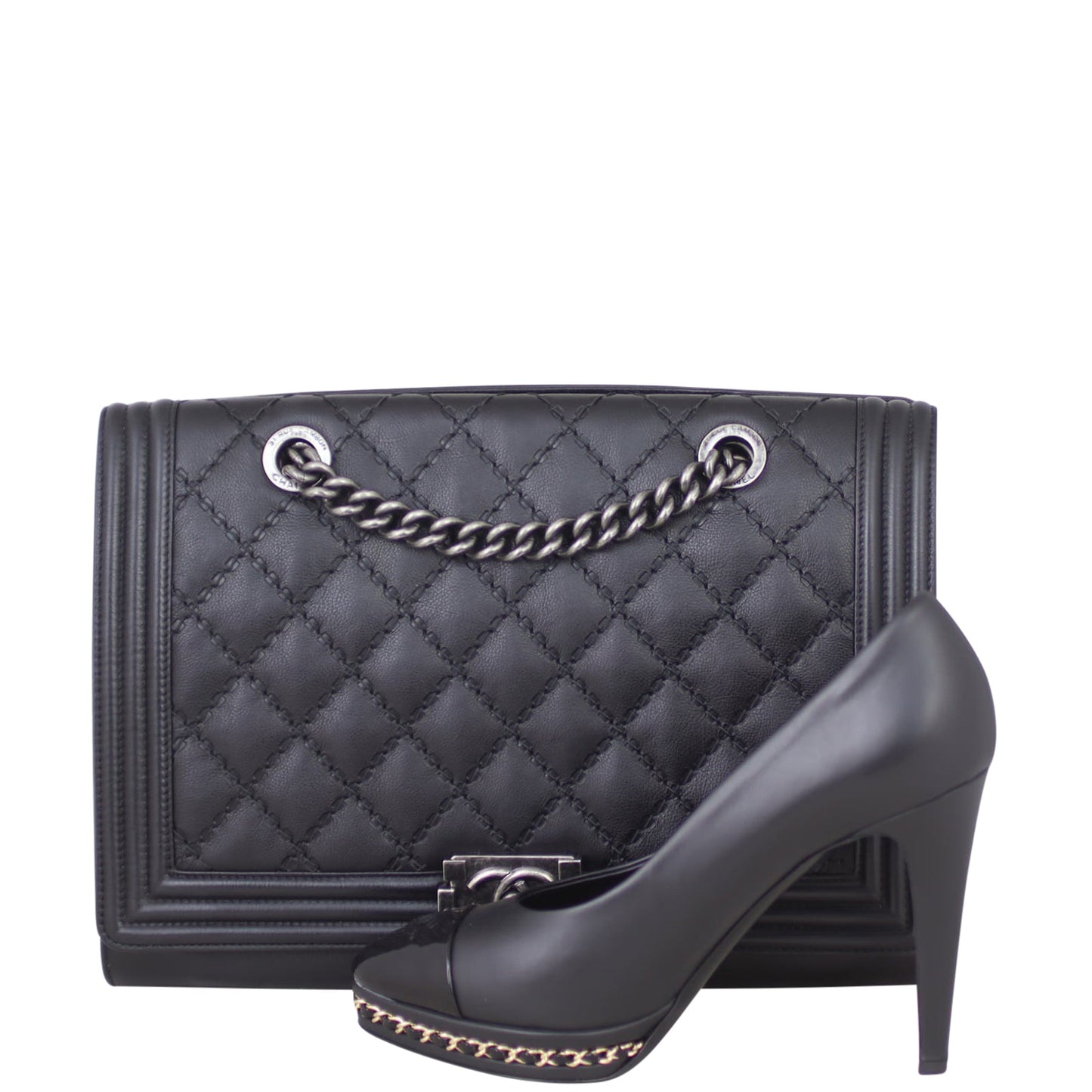Chanel Boy Double Stitch Large Shopping Tote
