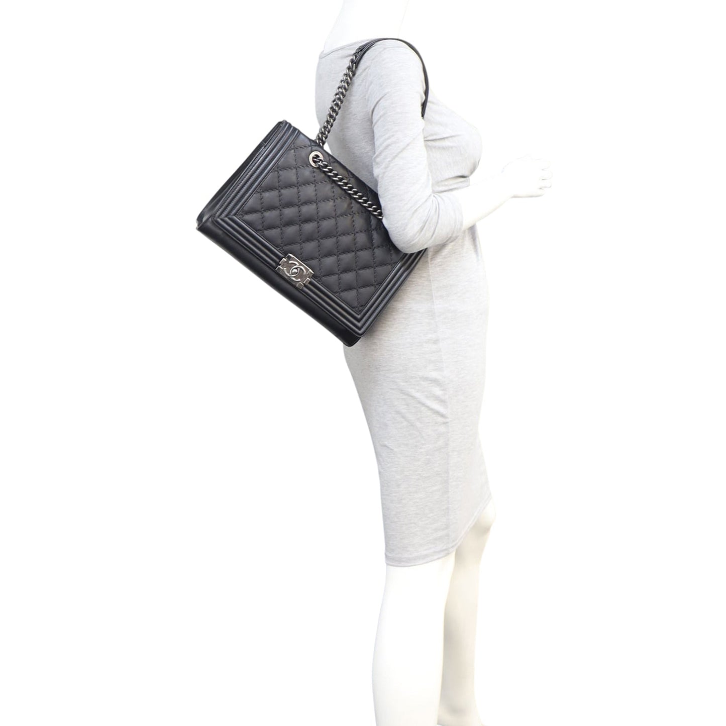 Chanel Boy Double Stitch Large Shopping Tote