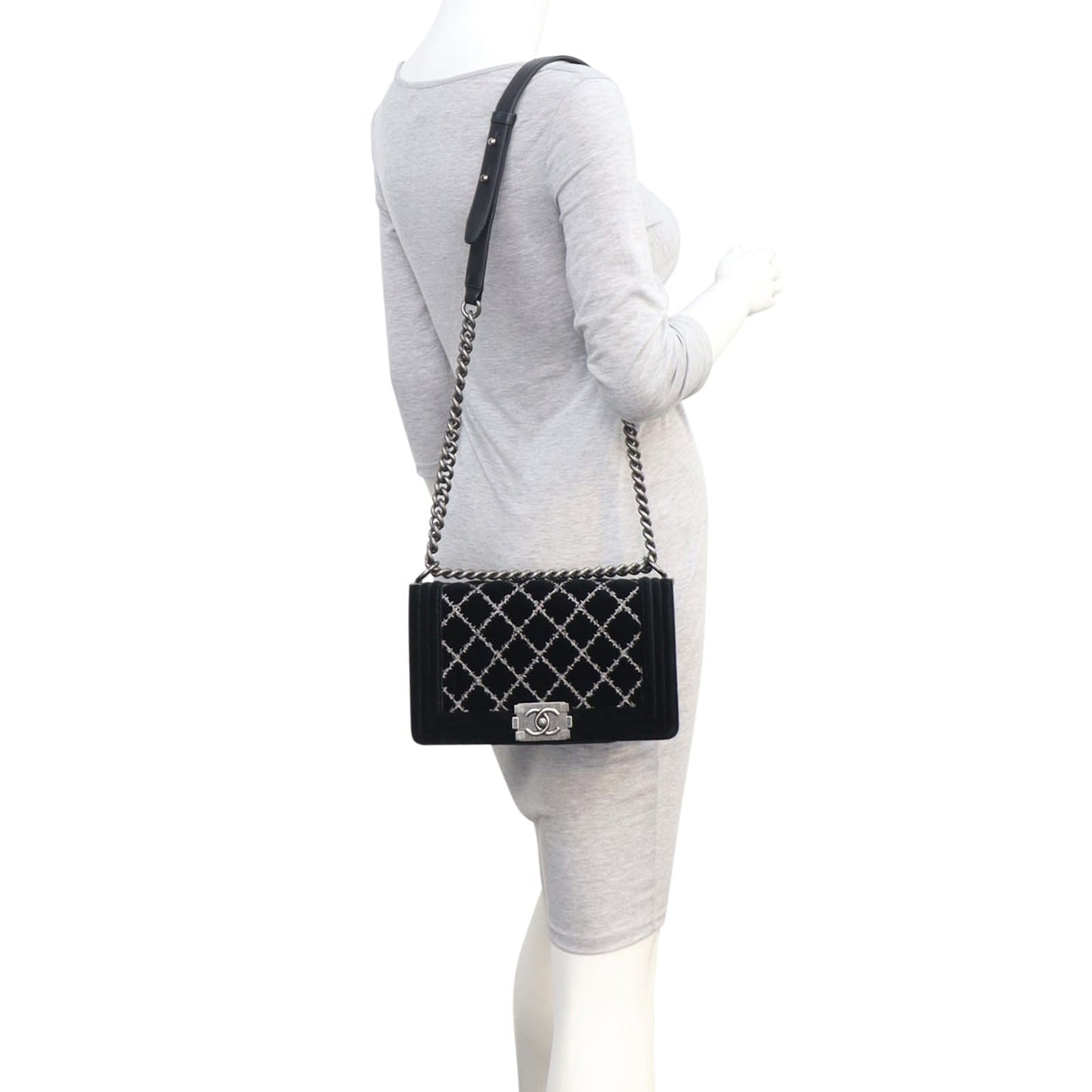 Chanel Boy Old Medium Velvet