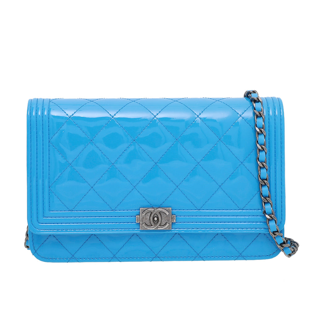 Chanel Blue Boy Wallet on Chain Small