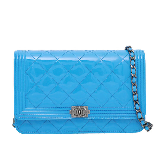 Chanel Blue Boy Wallet on Chain Small