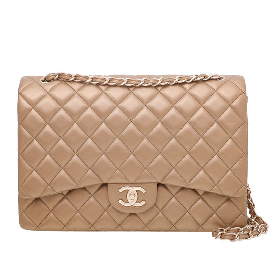 Chanel Golden Bronze Classic Double Flap Maxi Bag