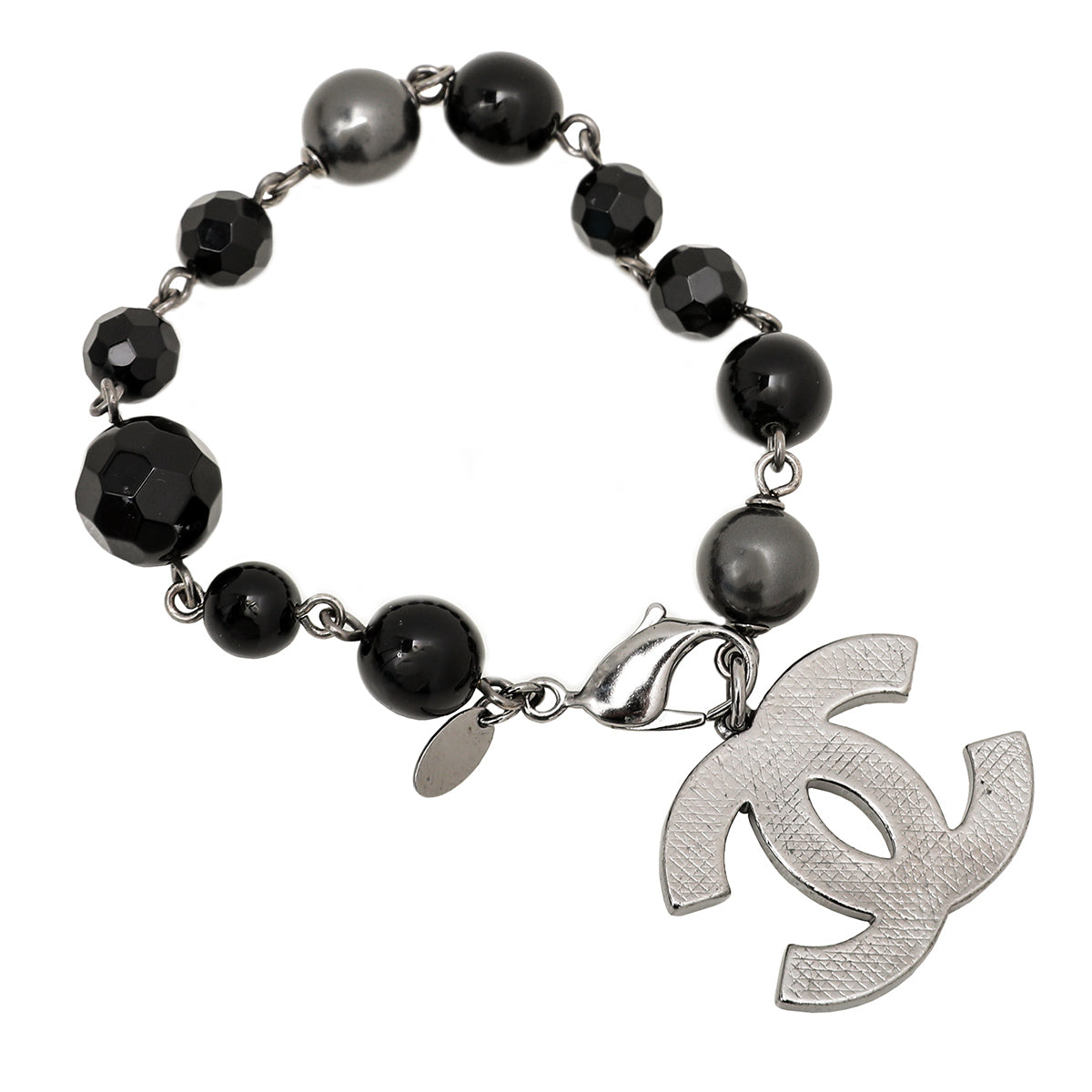 Chanel Black CC Crystal Bracelet