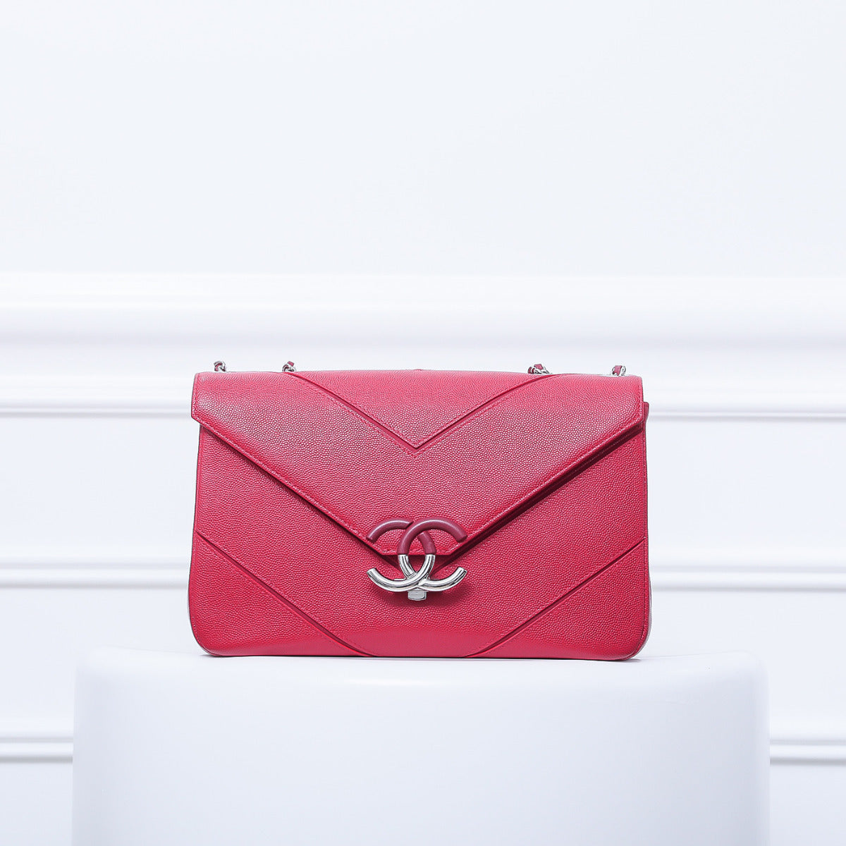 Chanel Red Chevron CC Flap