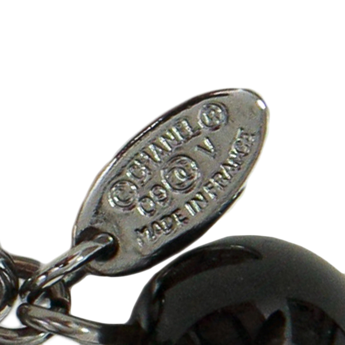 Chanel Black CC Faux Pearl Bracelet