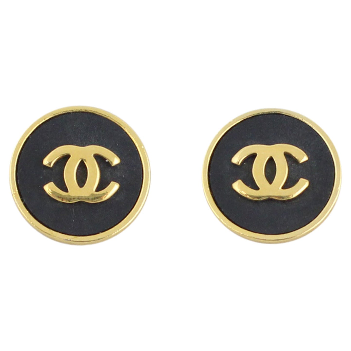 Chanel CC Button Clip on Earrings