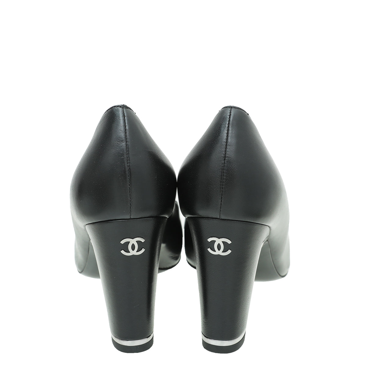 Chanel Black CC Cap Toe Pump 37.5
