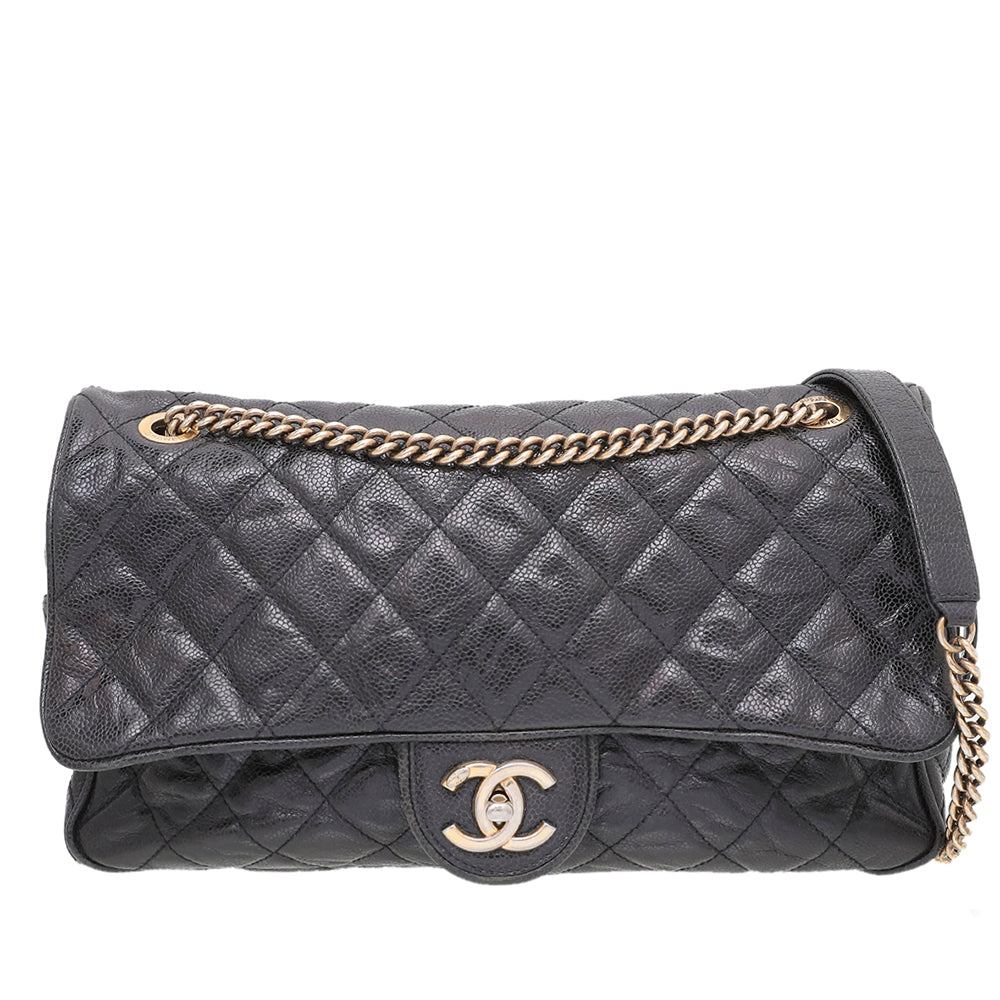 Chanel Black CC Easy Flap Bag Jumbo Bag