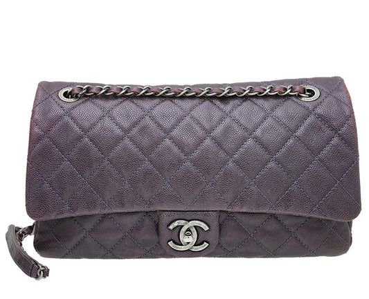 Chanel Violet CC Easy Flap Jumbo Bag