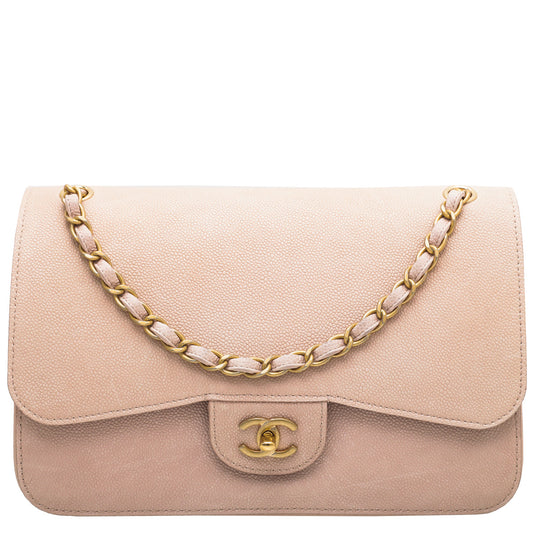 Chanel Light Pink CC Pure Double Flap Jumbo Bag