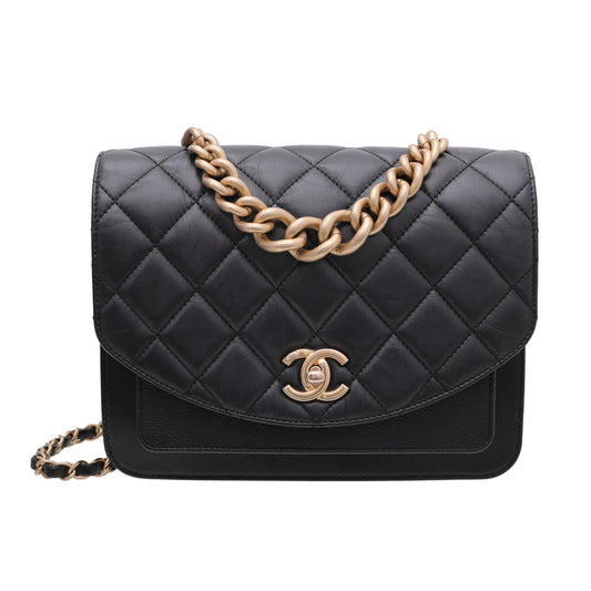 Chanel Black CC Chain Handle Flap Bag
