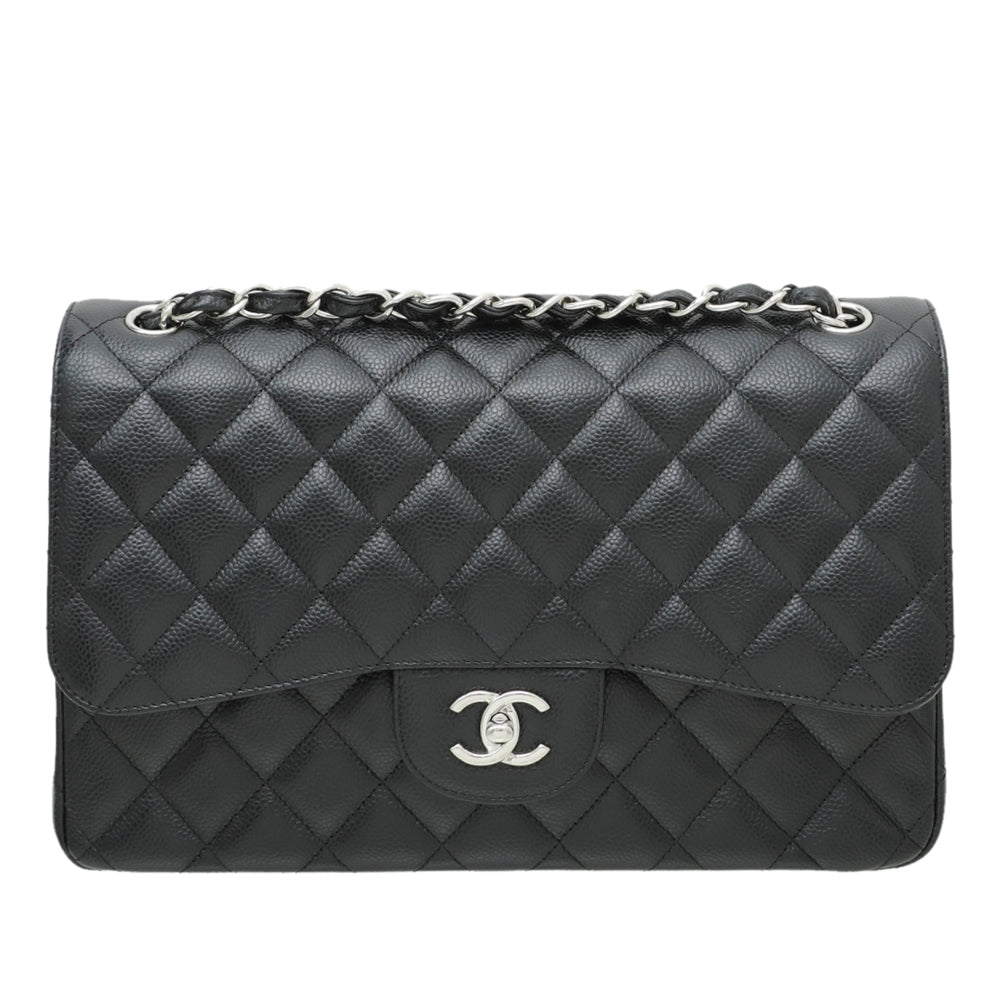 Chanel Black CC Classic Double Flap Jumbo Bag