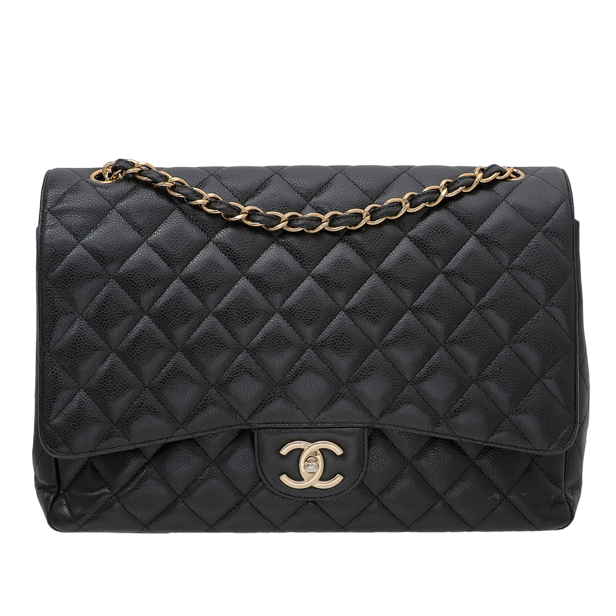 Chanel Black CC Classic Double Flap Maxi Bag
