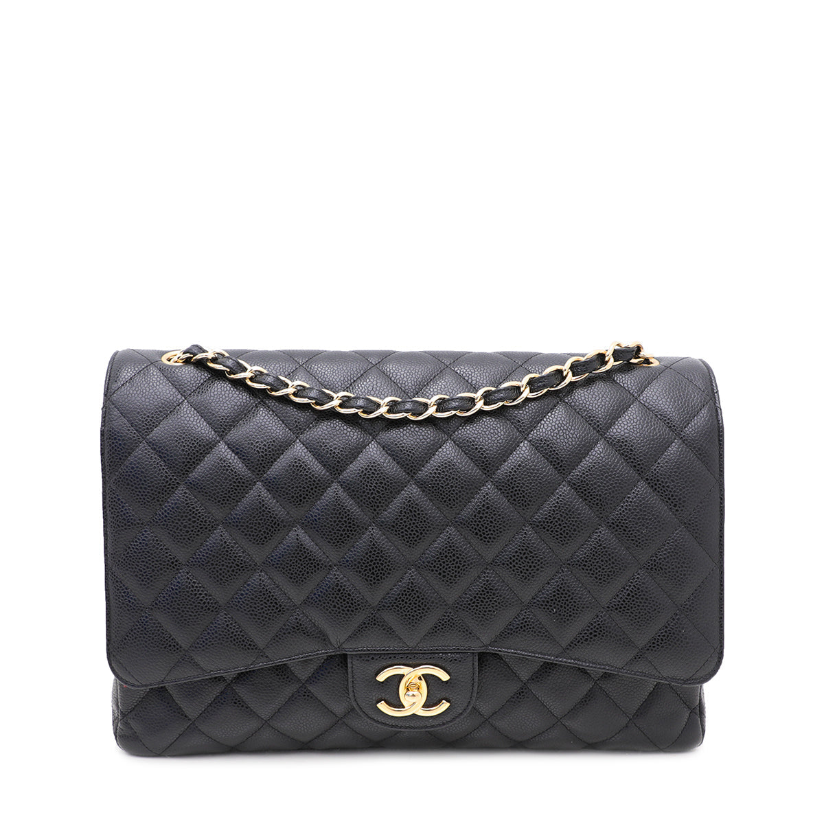 Chanel Black CC Classic Double Flap Maxi Bag