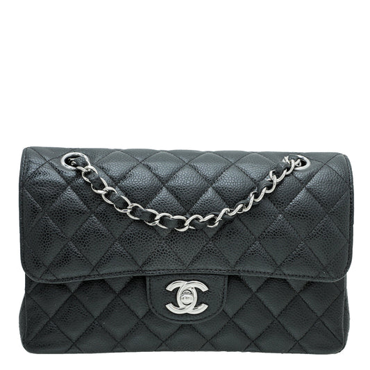Chanel Black CC Classic Double Flap Medium Bag
