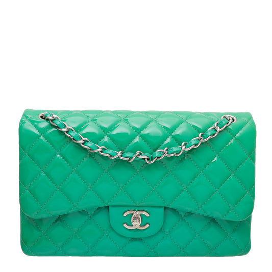 Chanel Green CC Classic Double Flap Bag