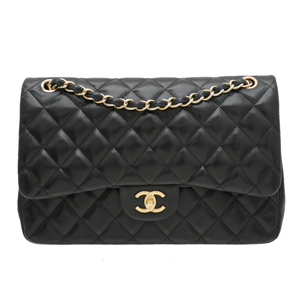 Chanel Black CC Classic Double Flap Jumbo Bag
