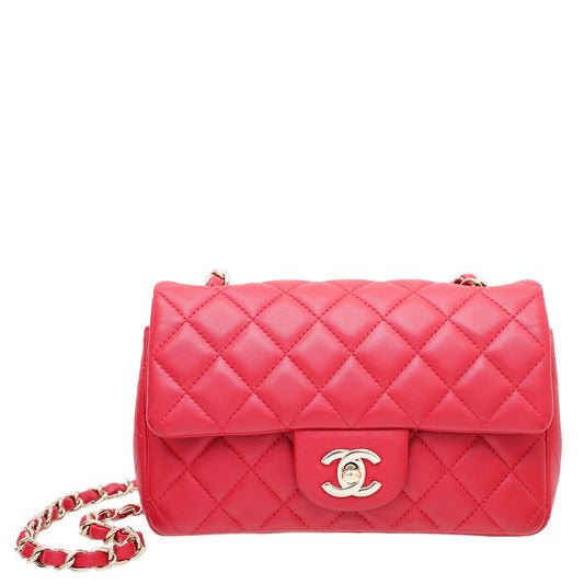 Chanel Red CC Classic New Mini Flap Bag
