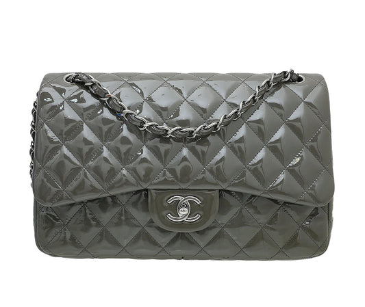 Chanel Grey CC Classic Double Flap Bag