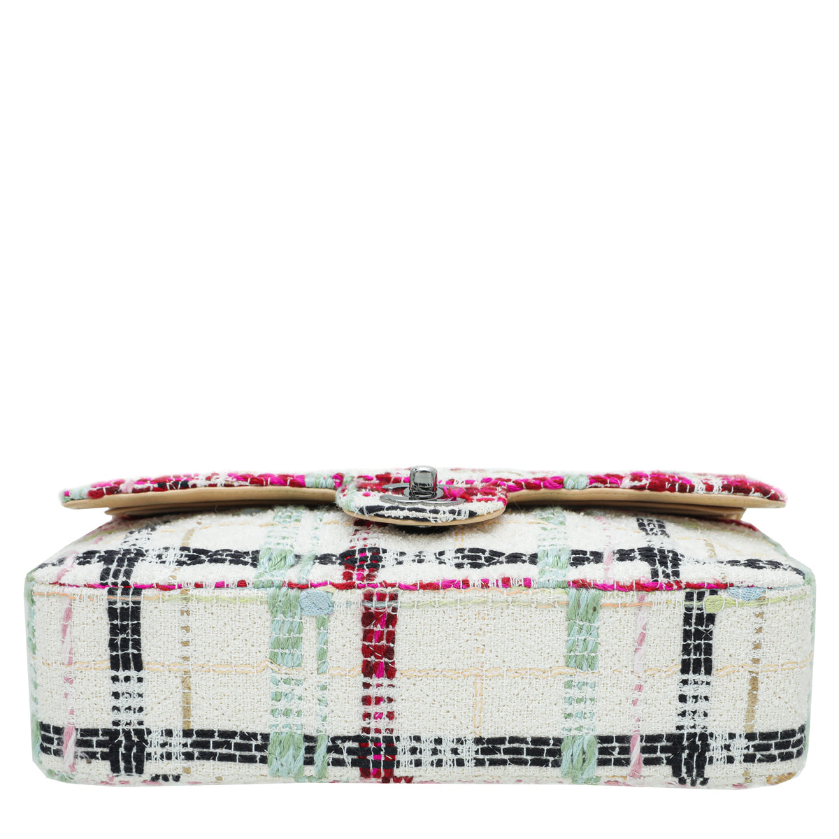 CHANEL Multicolor CC Classic Tweed Double Flap Medium Bag