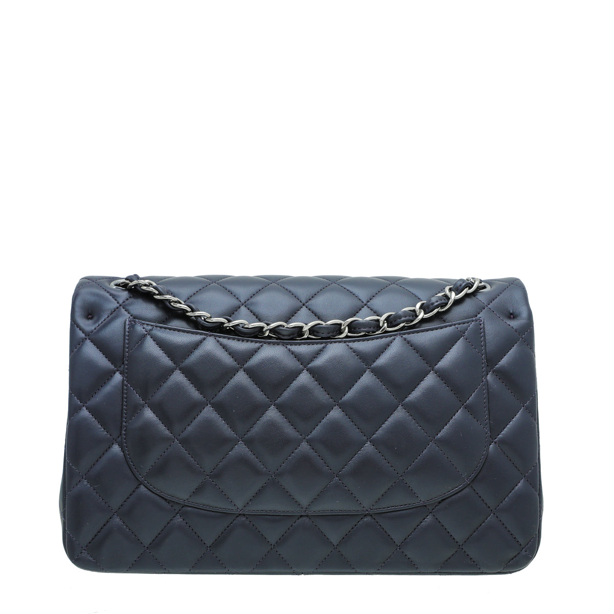 Chanel Indigo Blue CC Classic Double Flap Jumbo Bag