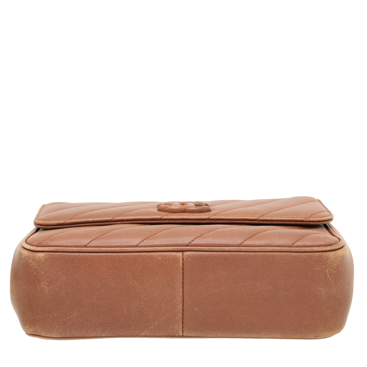 Chanel Brown CC Covered Diagonal Flap Bag