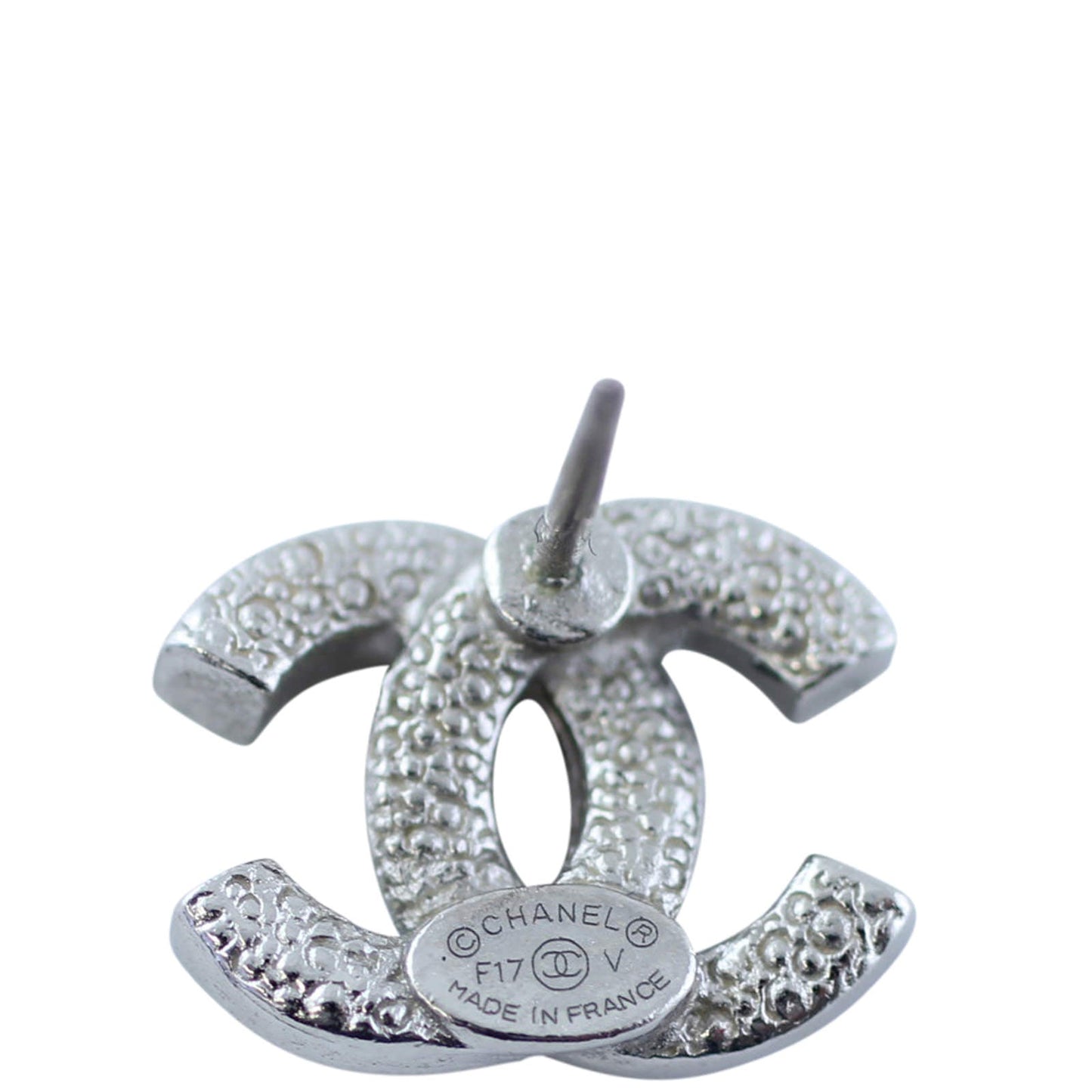 Chanel CC Crystal Stud Earrings | Silver Tone Hardware