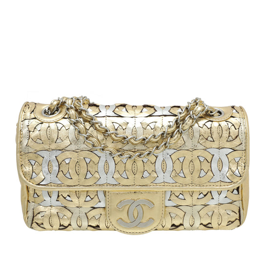 Chanel Gold CC Cut Out Flap Medium Bag