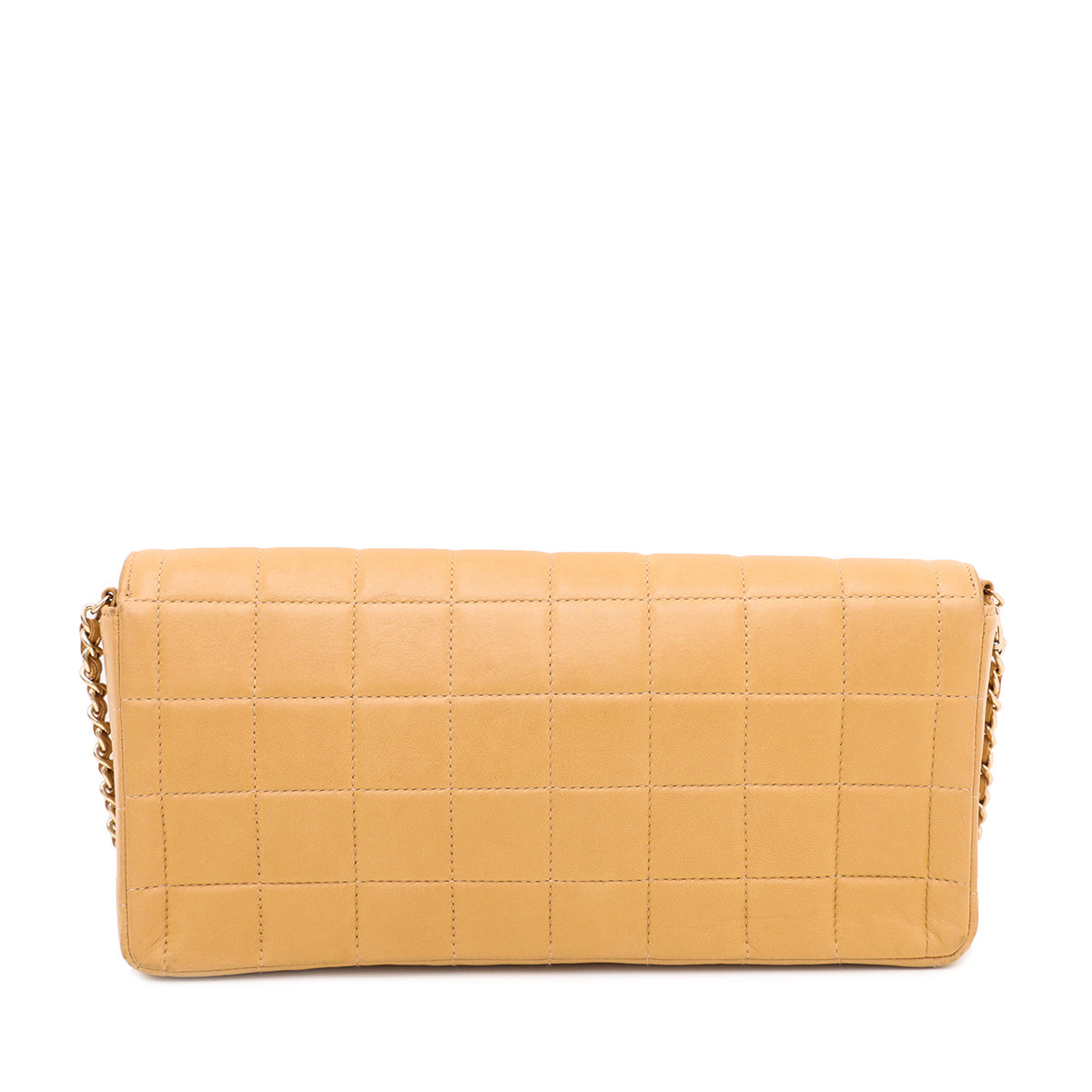 Chanel Camel CC East West Chocolate Bar Flap Bag Medium