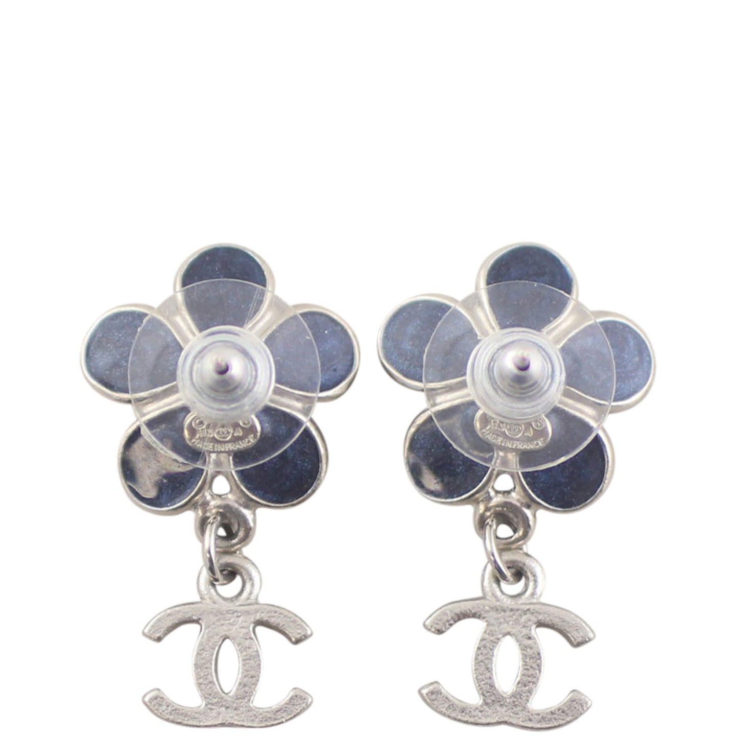 Chanel CC Flower Drop Earrings