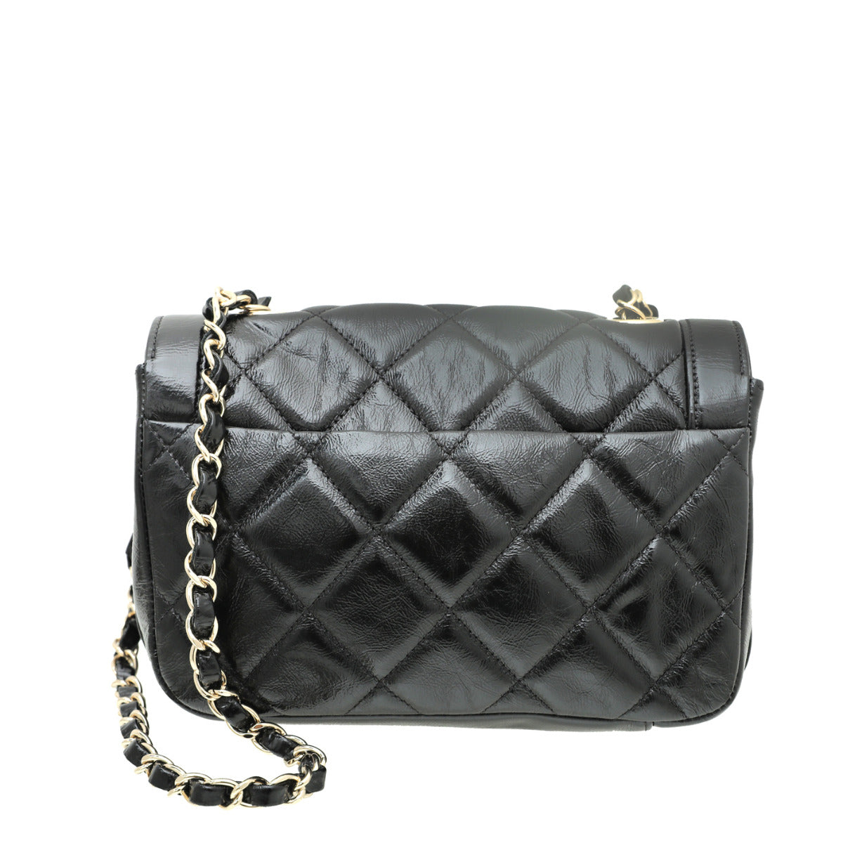 Chanel Black CC Glazed Flap Bag