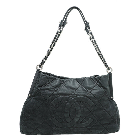 Chanel Black CC Iridescent Relax Tote Bag