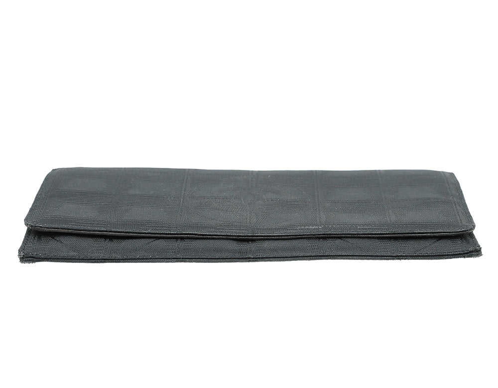 Chanel Black CC Logo Travel Line Flap Wallet