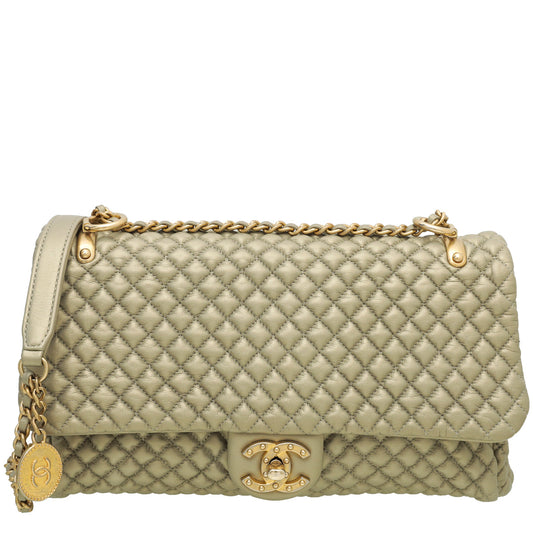Chanel Metallic Gold CC Medallion Charm Micro Flap Bag