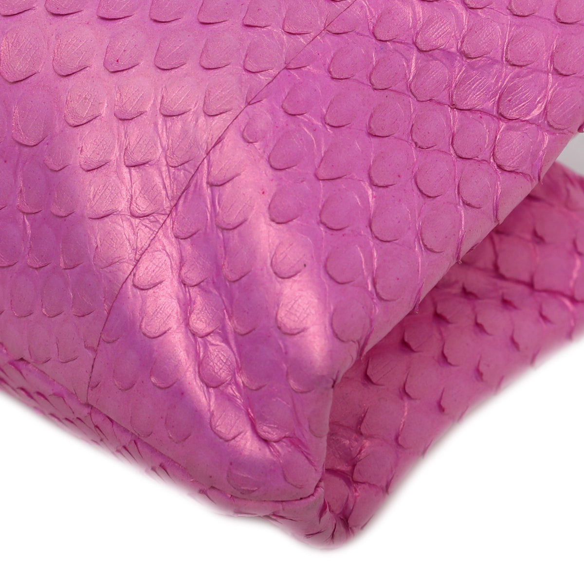 Chanel Pink CC Metallic Python Clutch