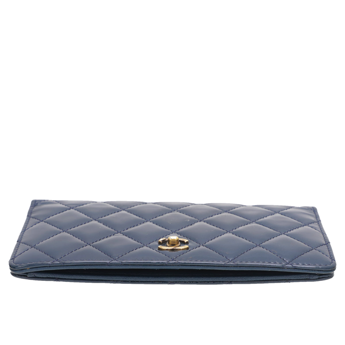 Chanel Navy Blue CC L Yen Wallet