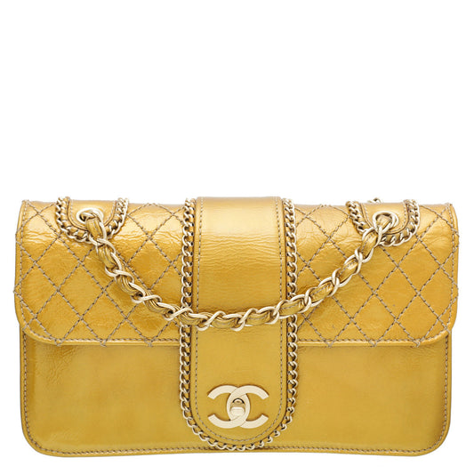Chanel Gold CC Luxe Ligne Flap Bag