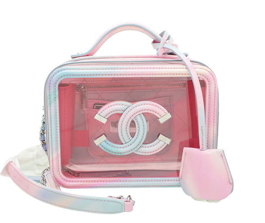 Chanel Candy Pink CC Patent PVC Small Vanity Case