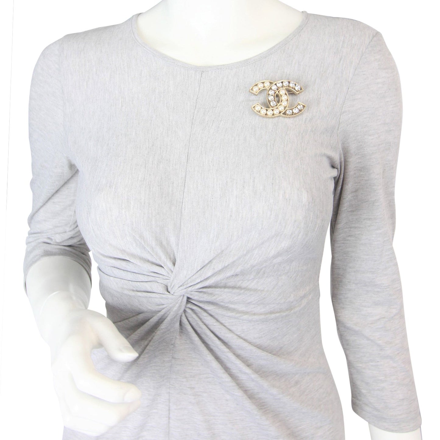 Chanel CC Pearl and Crystal Brooch