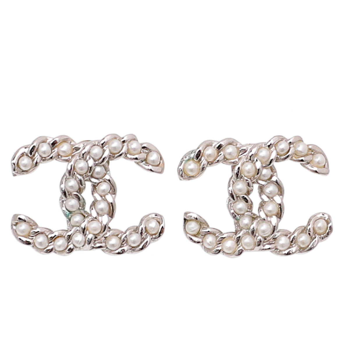 Chanel CC Pearl Earrings