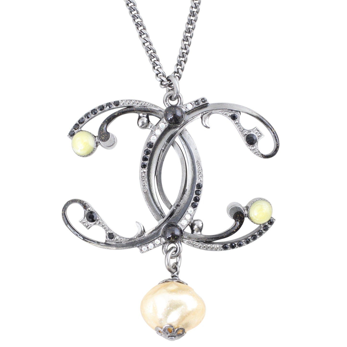 Chanel CC Pendant Bead Necklace