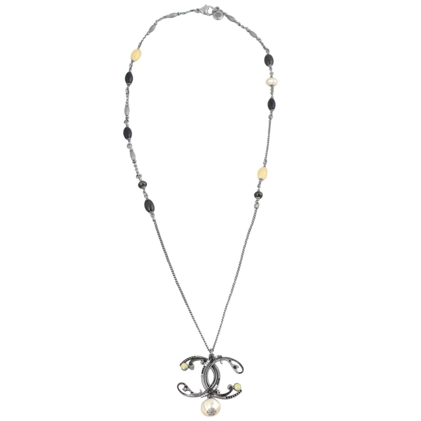 Chanel CC Pendant Bead Necklace