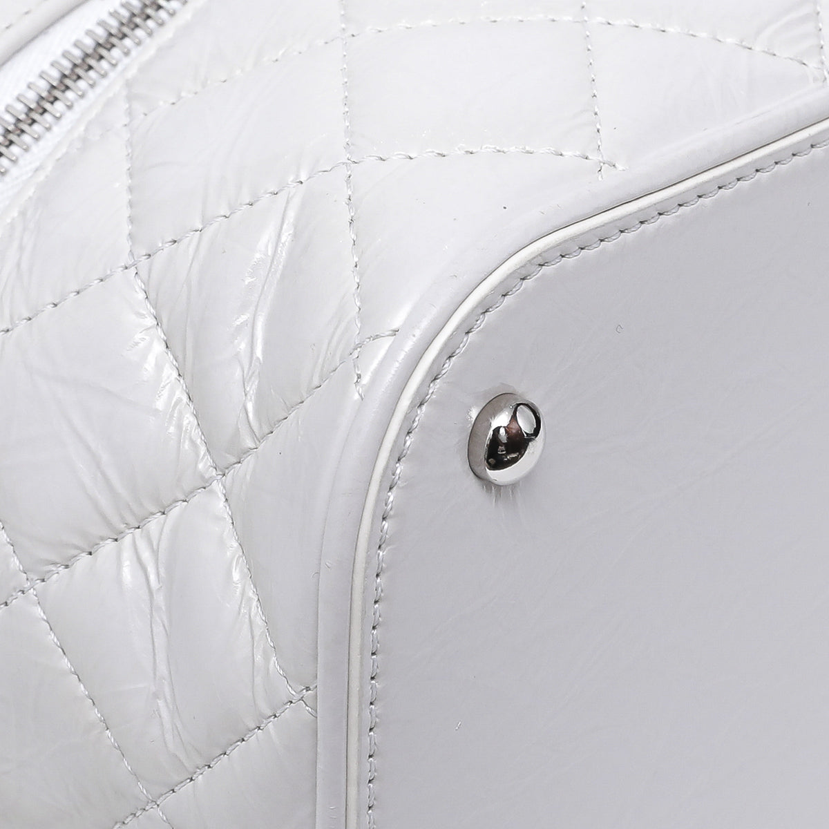Chanel White CC Crumpled Backpack