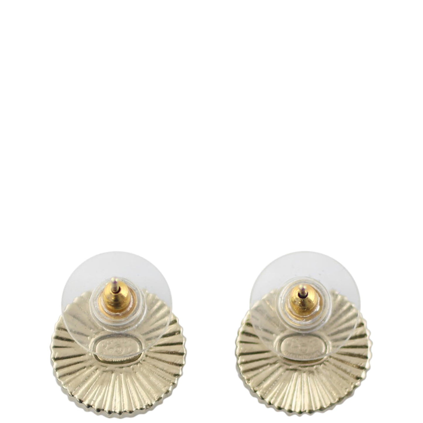 Chanel CC Resin Button Earrings